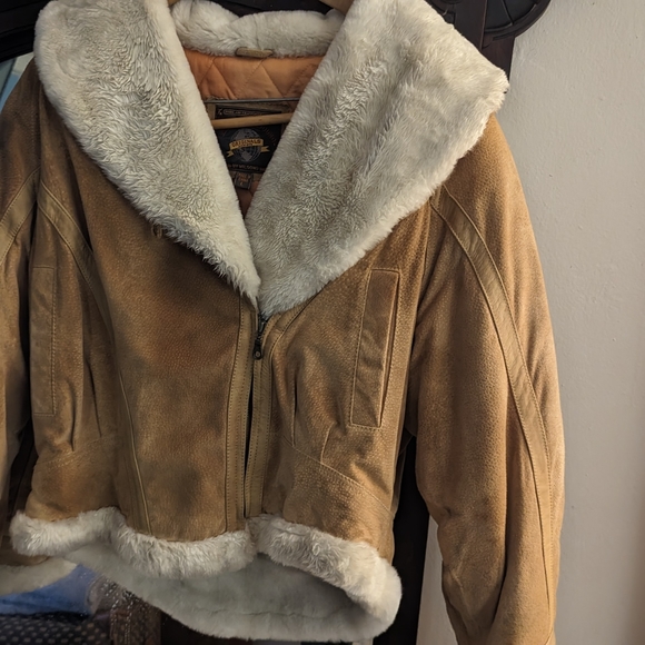 Adventure Bound Wilson’s Tan Leather Jacket Coat Size large - Picture 8 of 12